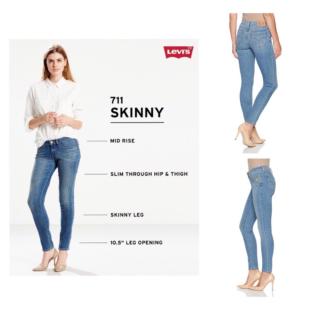 Levi’s Women 711 Skinny Blue Jeans - Picture 1 of 4